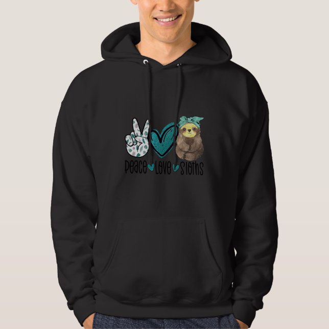 Peace Liebe Sloths Tropical Bandana 30 Hoodie (Vorderseite)