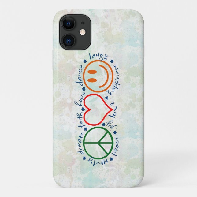 Peace Liebe Smile Case-Mate iPhone Hülle (Rückseite)