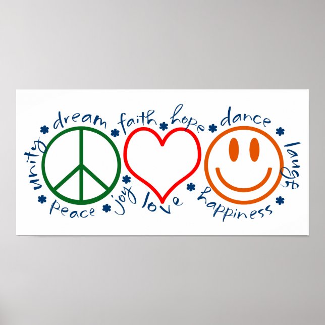 Peace Liebe Smile Poster (Vorne)