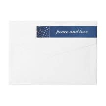 Peace Liebe Snow Stars Navy Blauer Weihnachtsfeier