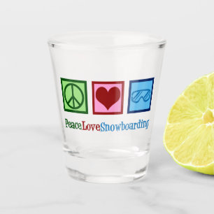 Peace Liebe Snowboarding Schnapsglas