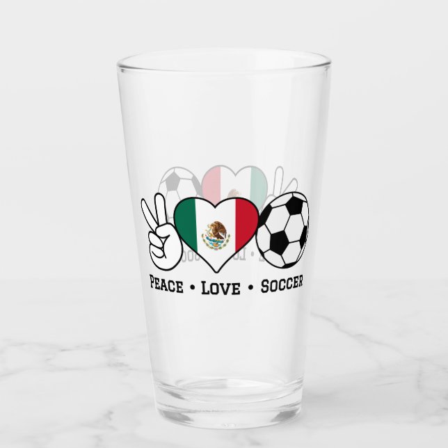 Peace Liebe Soccer Glass Glas (Vorderseite)