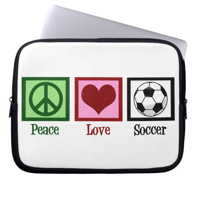 Peace Liebe Soccer Laptopschutzhülle (Vorderseite)