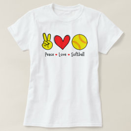 Peace Liebe Softball Funny Zitat | Softball-Sprich T-Shirt