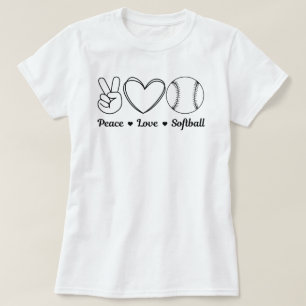 Peace Liebe Softball Funny Zitat Softball-Sprich T-Shirt