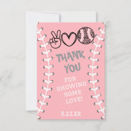 Peace Liebe Softball Geburtstag Dankeskarte