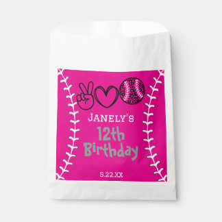 Peace Liebe Softball Geburtstag Geschenktütchen