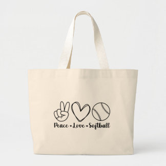 Peace Liebe Softball Jumbo Stoffbeutel