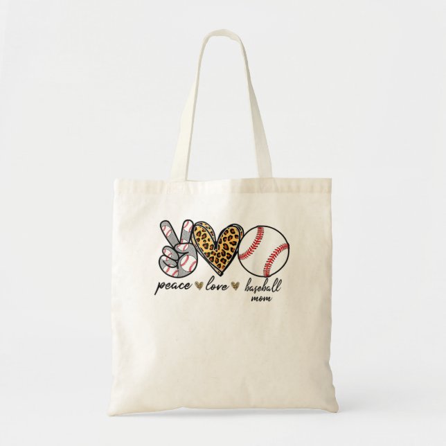 Peace Liebe Softball Niedlich Softball Liebhaber Tragetasche (Vorne)