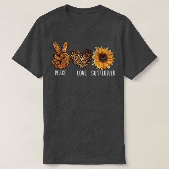 Peace Liebe Sonnenblume 70er Hippie Sunshine Peace T-Shirt (Design vorne)