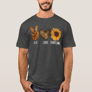 Peace Liebe Sonnenblume 70er Hippie Sunshine Peace T-Shirt