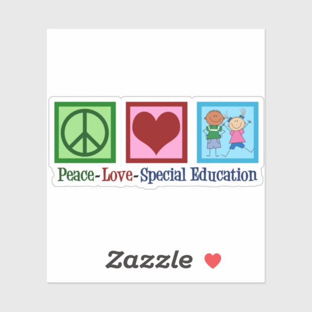 Peace Liebe Special Bildung Teacher Aufkleber (Blatt)
