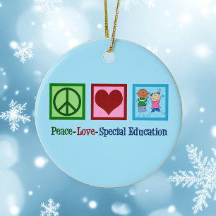 Peace Liebe Special Bildung Teacher Keramikornament
