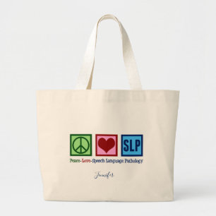 Peace Liebe Speech Language Pathology Jumbo Stoffbeutel