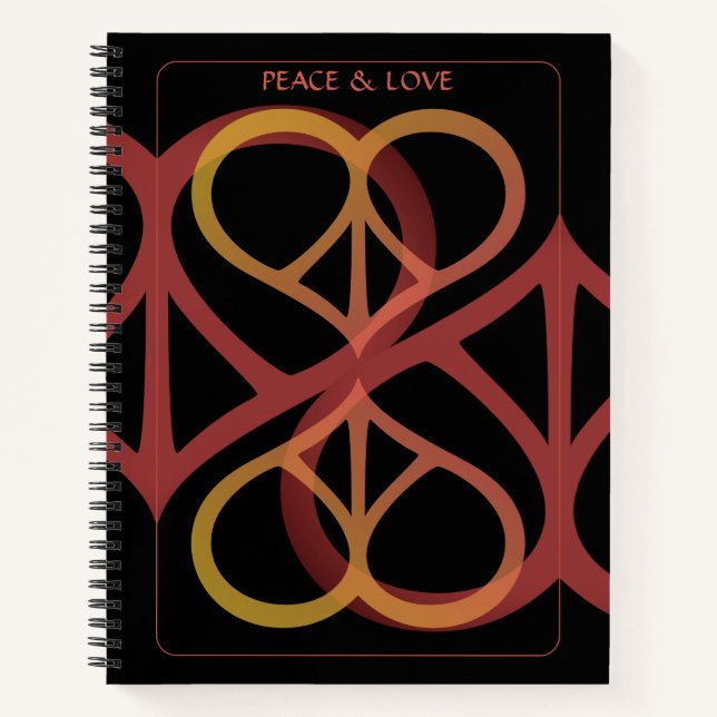Peace & Liebe Spiral Notebook Notizbuch (Vorderseite)