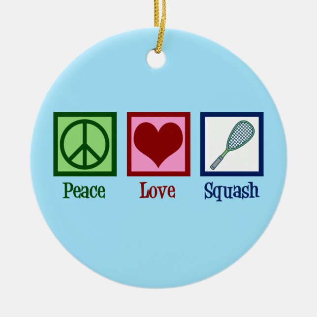 Peace Liebe Squash Racquet Sports Keramik Ornament (Vorne)