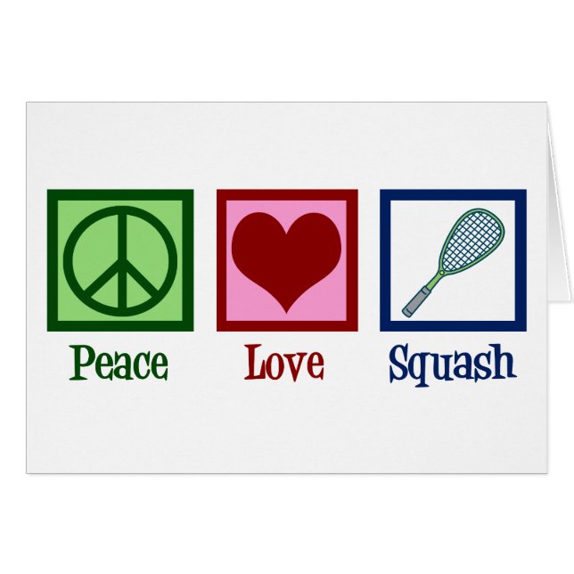Peace Liebe Squash Racquetsportkarte (Vorderseite (Horizontal))