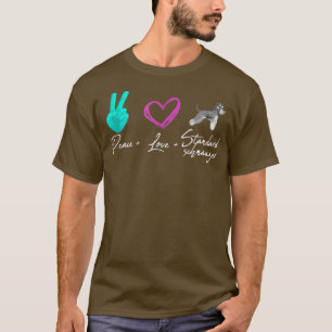 Peace Liebe Standard Schnauzer Funny Dog Owner T-Shirt