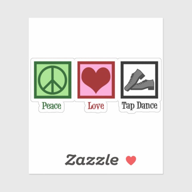 Peace Liebe Steche Tanz Aufkleber (Blatt)