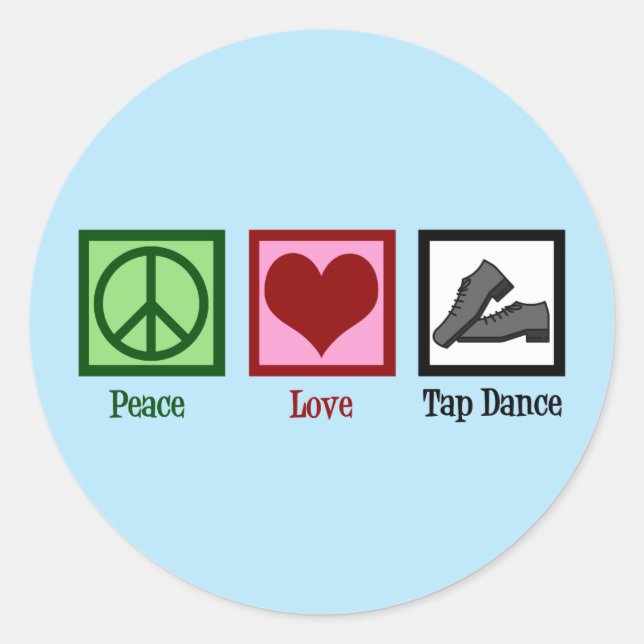 Peace Liebe Steche Tanz Runder Aufkleber (Vorderseite)