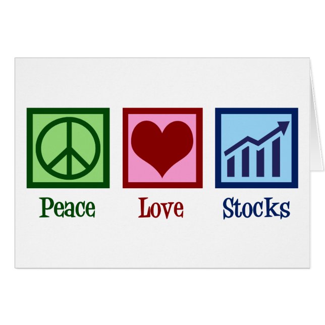 Peace Liebe Stocks Broker Holiday Card (Vorderseite (Horizontal))