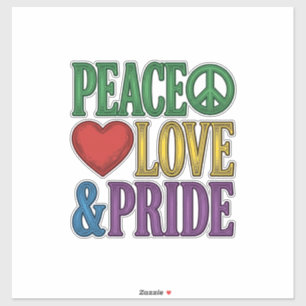 Peace Liebe Stolz Vintage Gravur Vektor Design_1 Aufkleber