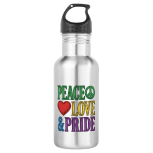 Peace Liebe Stolz Vintage Gravur Vektor Design_1 Edelstahlflasche