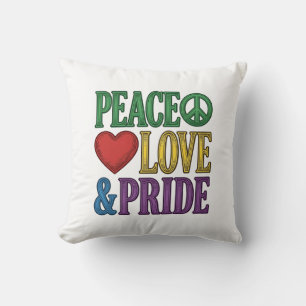 Peace Liebe Stolz Vintage Gravur Vektor Design_1 Kissen