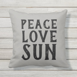 PEACE LIEBE SUN typografie Kissen