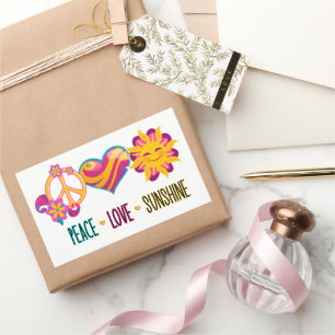 Peace Liebe Sunshine Rechteckiger Aufkleber