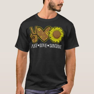 Peace Liebe Sunshine Sonnenblume Hippie Sonnenblum T-Shirt