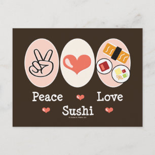 Peace Liebe Sushi Postcard Postkarte