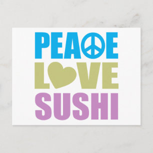Peace Liebe Sushi Postkarte