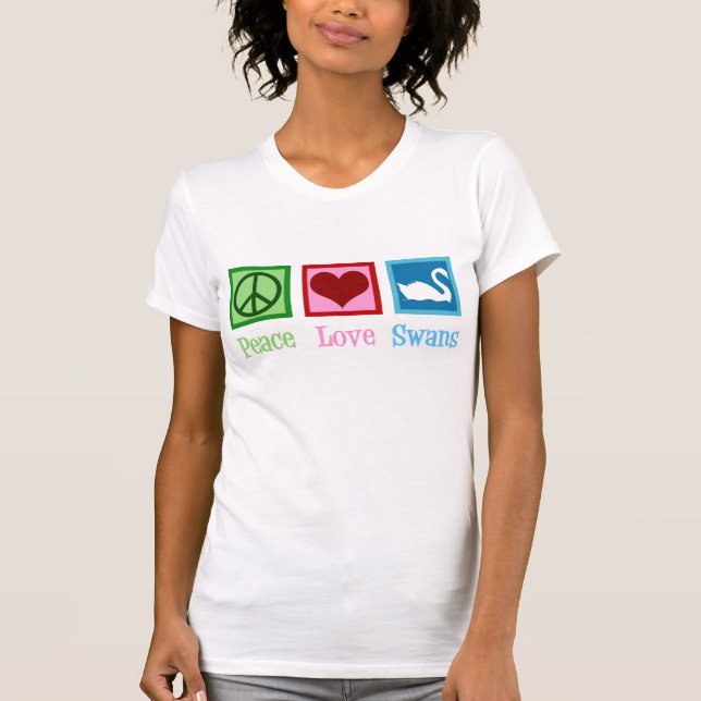Peace Liebe Swans T-Shirt (Vorderseite)