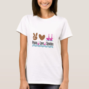 Peace Liebe Synchro Synchro Synchronisation Schwim T-Shirt
