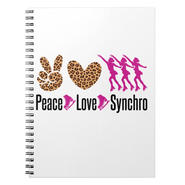 Peace Liebe Synchro Synchronized Skaten Notizblock (Vorderseite)