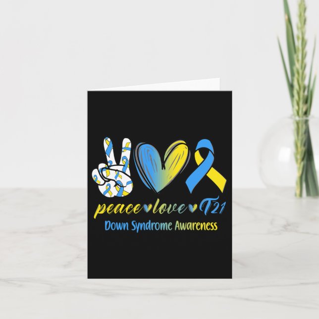 Peace Liebe T21 Down Syndrome Awareness Awareness  Karte (Vorderseite)