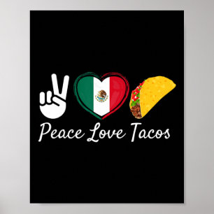 Peace Liebe Tacos Cinco De Mayo Poster
