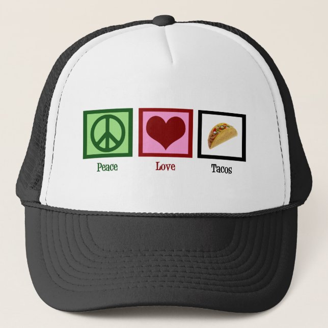 Peace Liebe Tacos Truckerkappe (Vorderseite)
