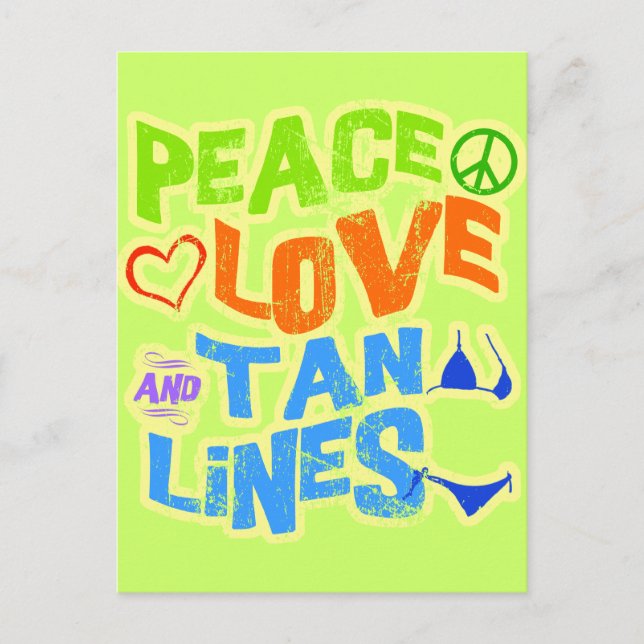 Peace Liebe Tan Lines Postkarte (Vorderseite)