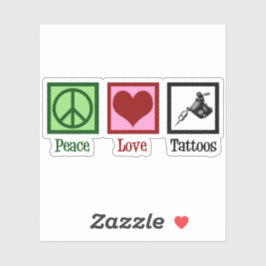 Peace Liebe Tattoos Niedlich Tattoo Artist Gun Aufkleber