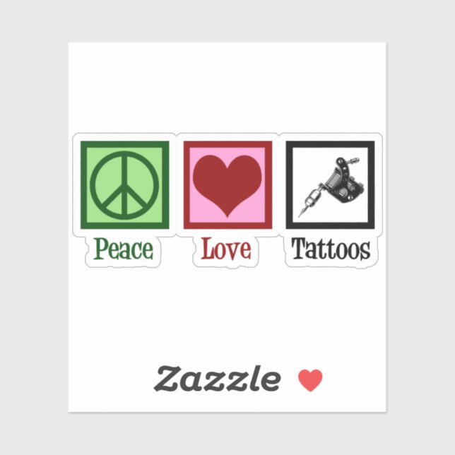 Peace Liebe Tattoos Niedlich Tattoo Artist Gun Aufkleber (Blatt)
