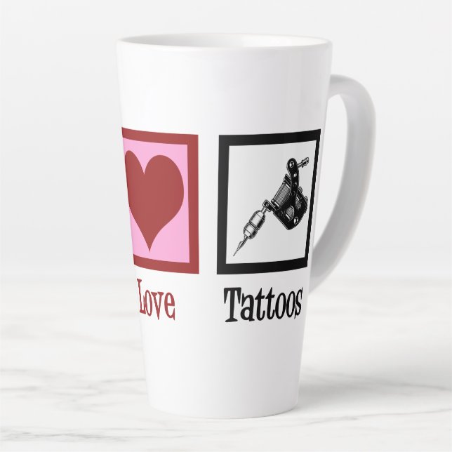Peace Liebe Tattoos Niedlich Tattoo Artist Gun Milchtasse (Rechte Ecke)