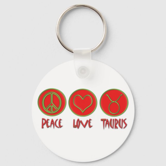 Peace Liebe Taurus Schlüsselanhänger (Vorderseite)