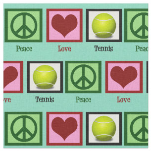 Peace Liebe Tennis Aquamarin Green Stoff