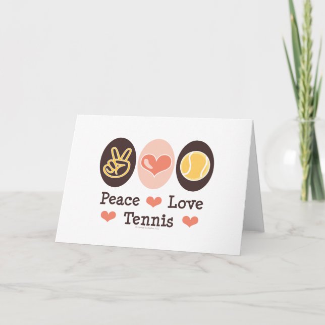 Peace Liebe Tennis Grußkarte Karte (Vorderseite)