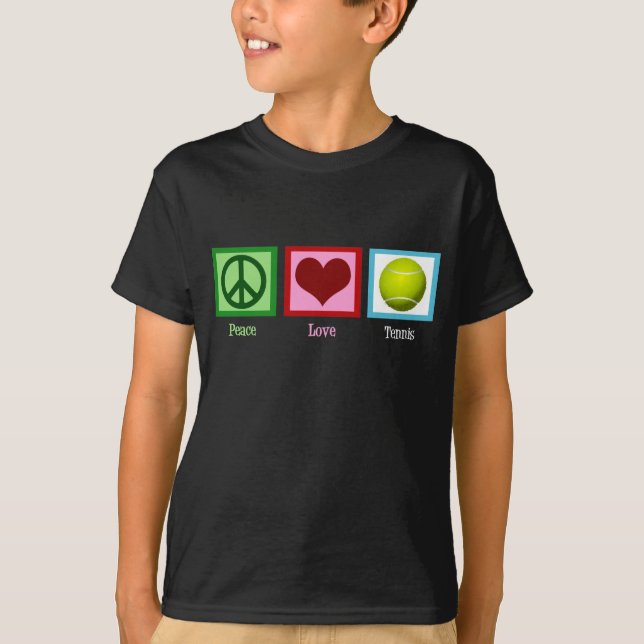 Peace Liebe Tennis Kinder T-Shirt (Vorderseite)
