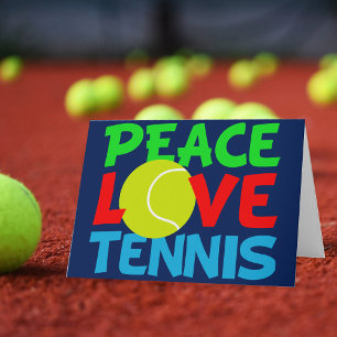 Peace Liebe Tennis Niedlich Blue Christmas Feiertagskarte