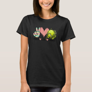 Peace Liebe Tennis Niedlich für Damen Kleines Mädc T-Shirt