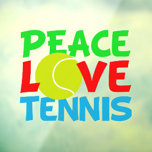 Peace Liebe Tennis Niedlich Sports Fensteraufkleber